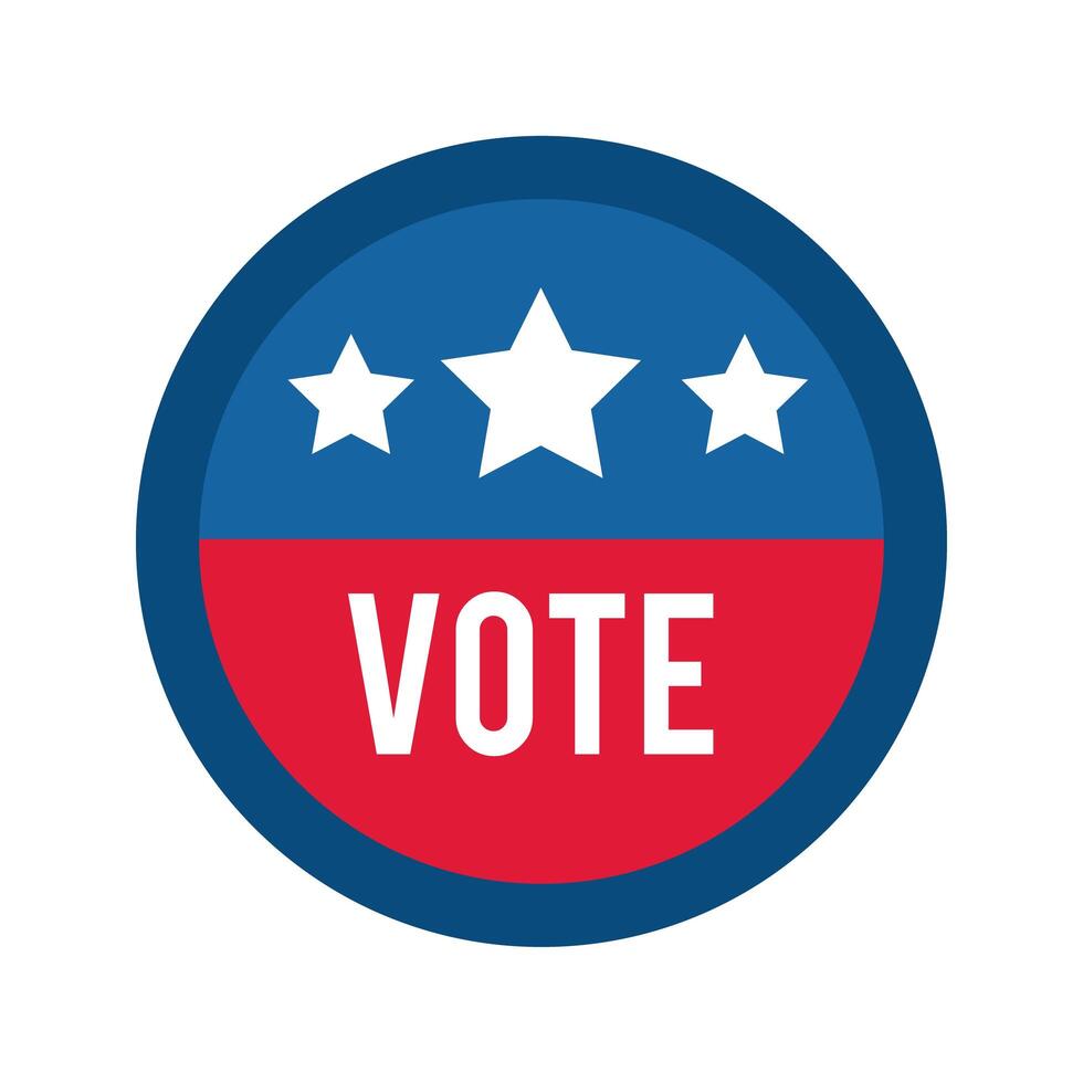 vote word in circle stamp usa elections flat style icon vector