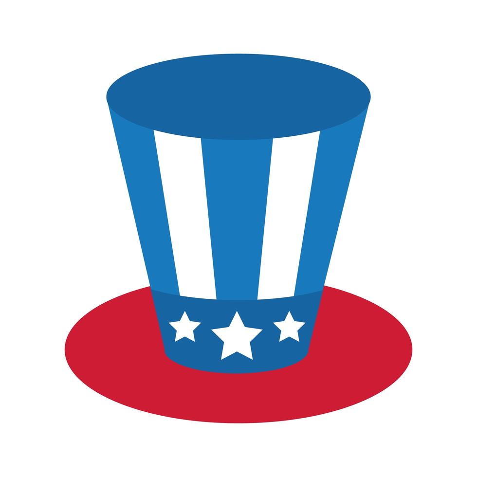 usa elections flag in hat flat style icon vector
