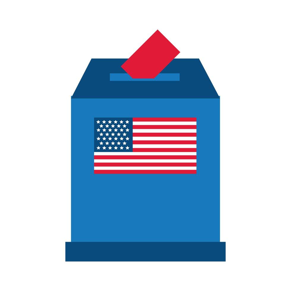 usa elections flag in ballot box flat style icon vector