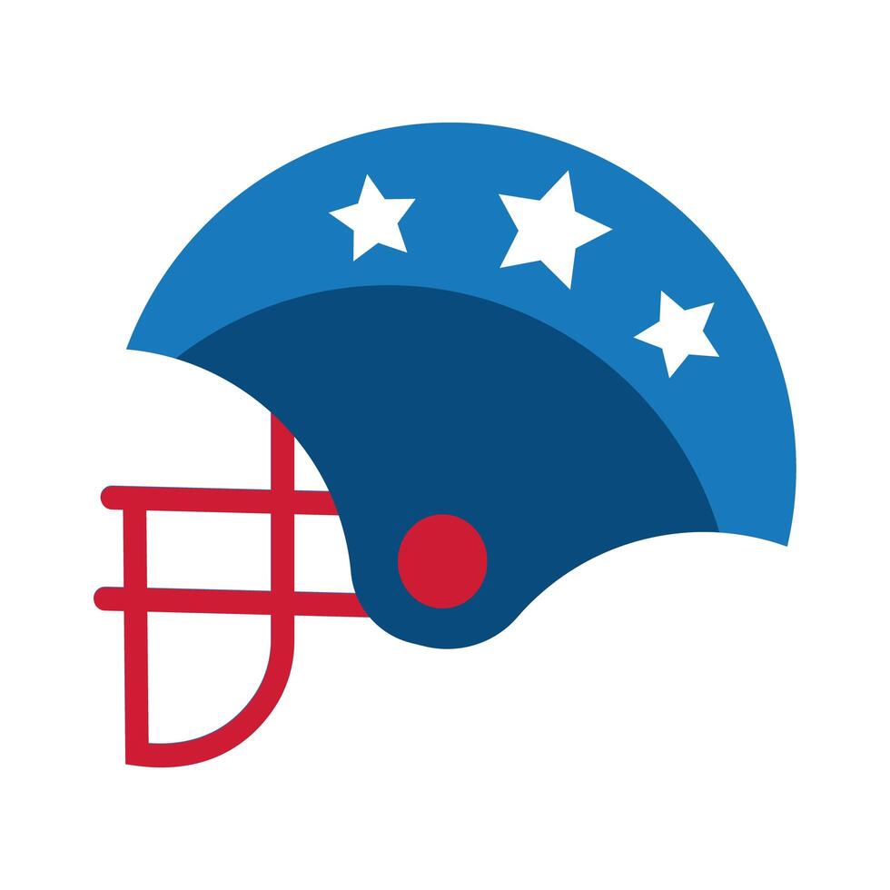 american football helmet with stars flat style icon vector