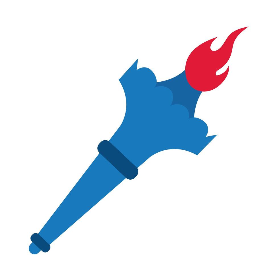 torch emblem usa election flat style icon vector