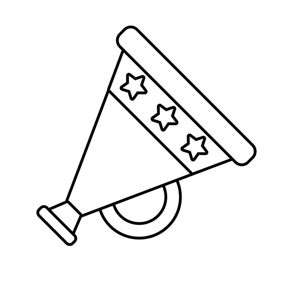megaphone with stars usa election line style icon vector