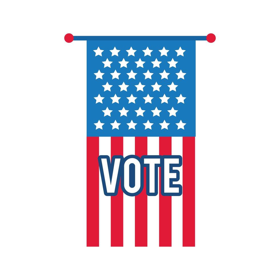 usa elections flag hanging flat style vector