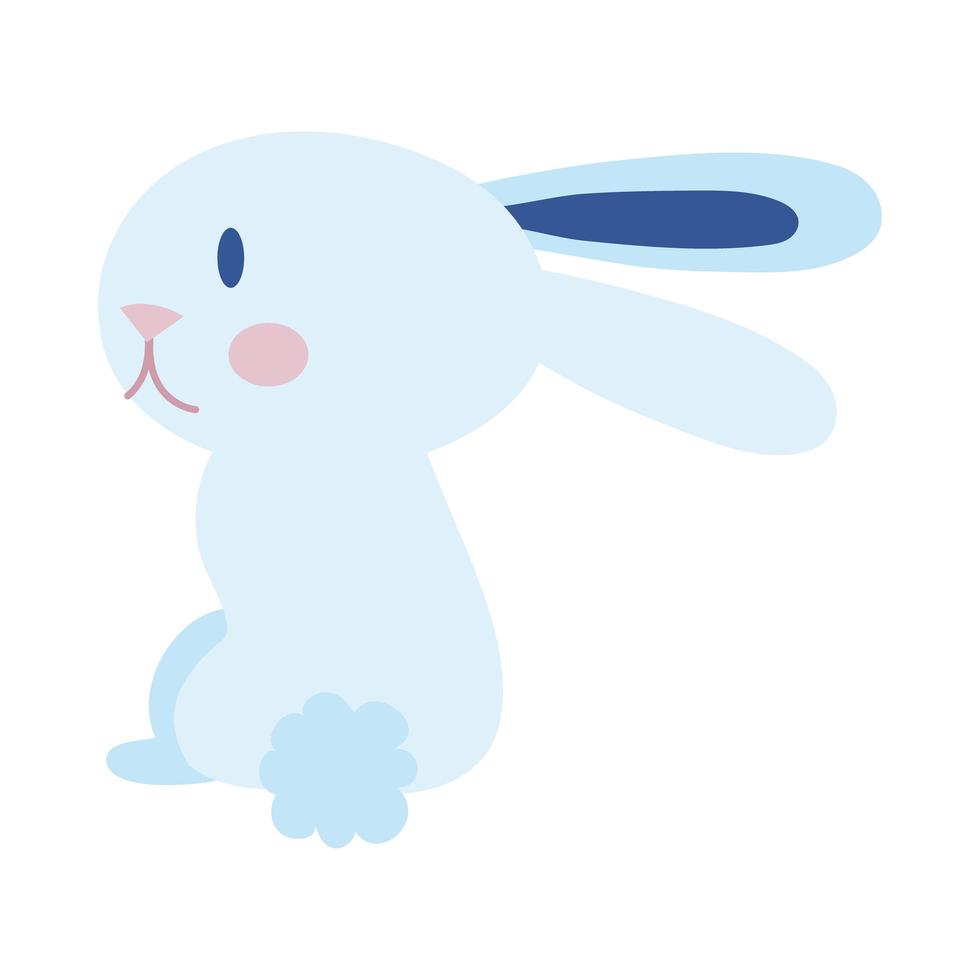 mid autumn cute rabbit flat style icon vector