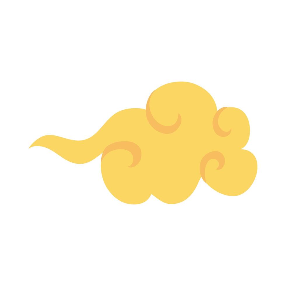 mid autumn cloud sky flat style icon vector