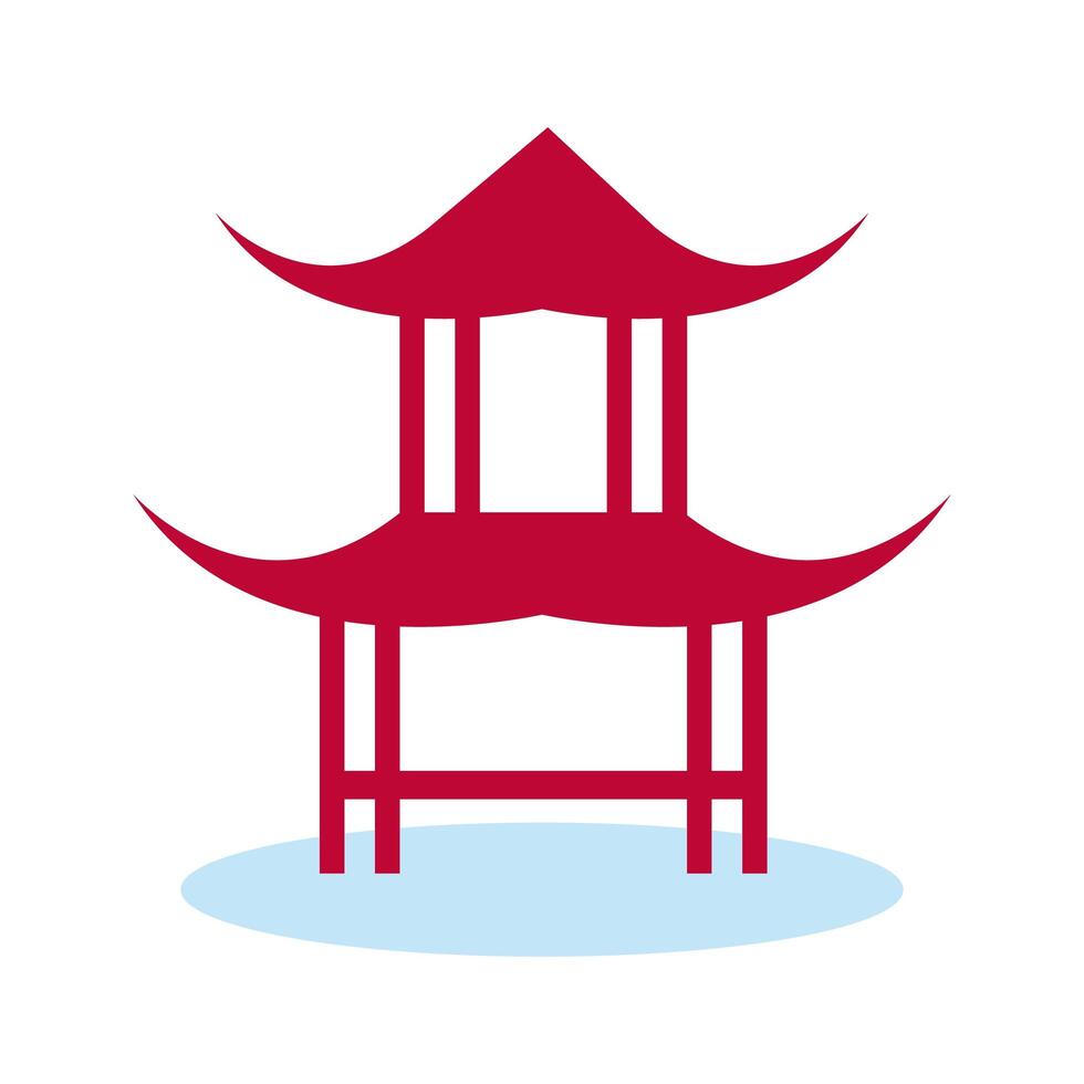 chinese portal flat style icon vector