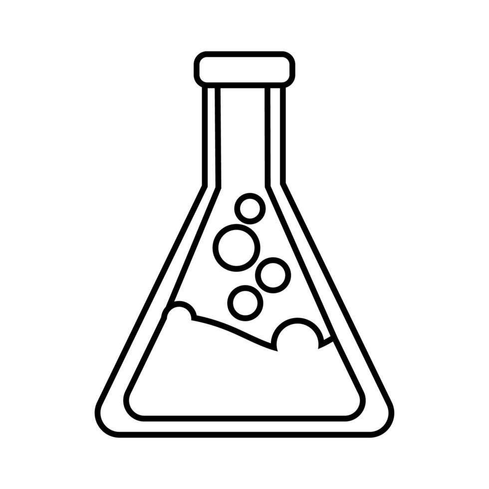 medical tube test flask laboratory line icon vector