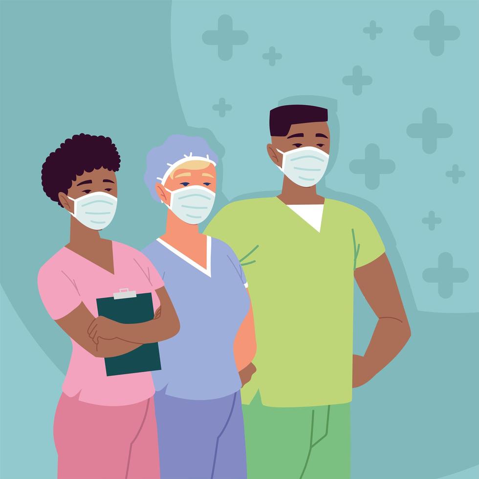 nurses characters portrait vector