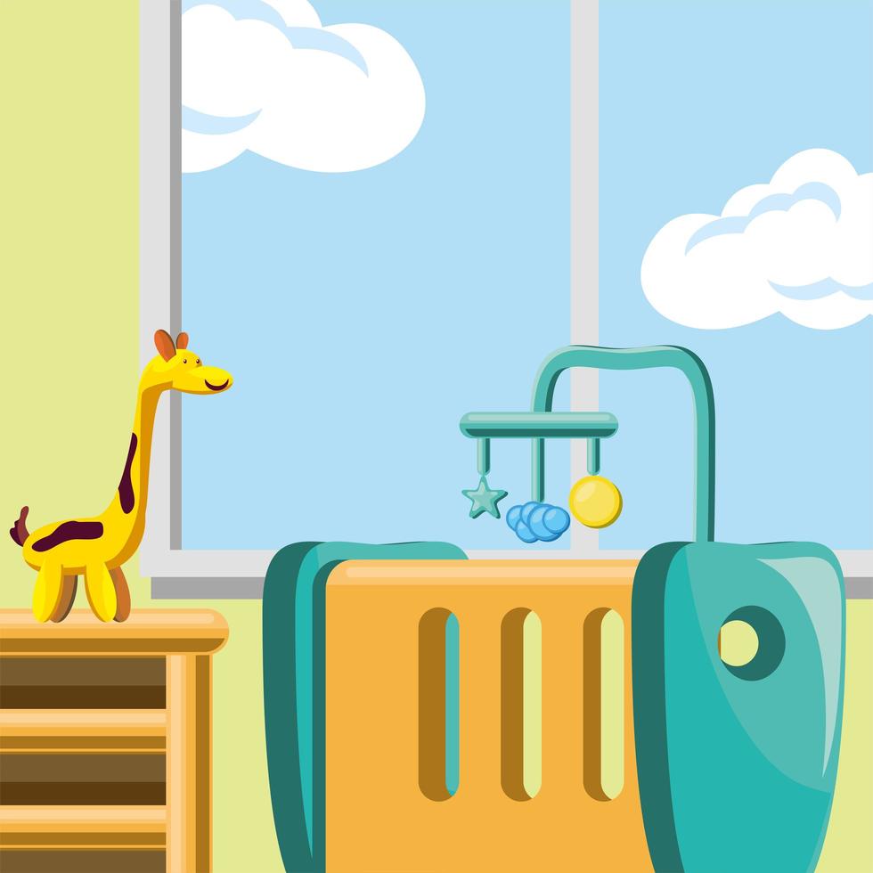 nursery crib giraffe vector