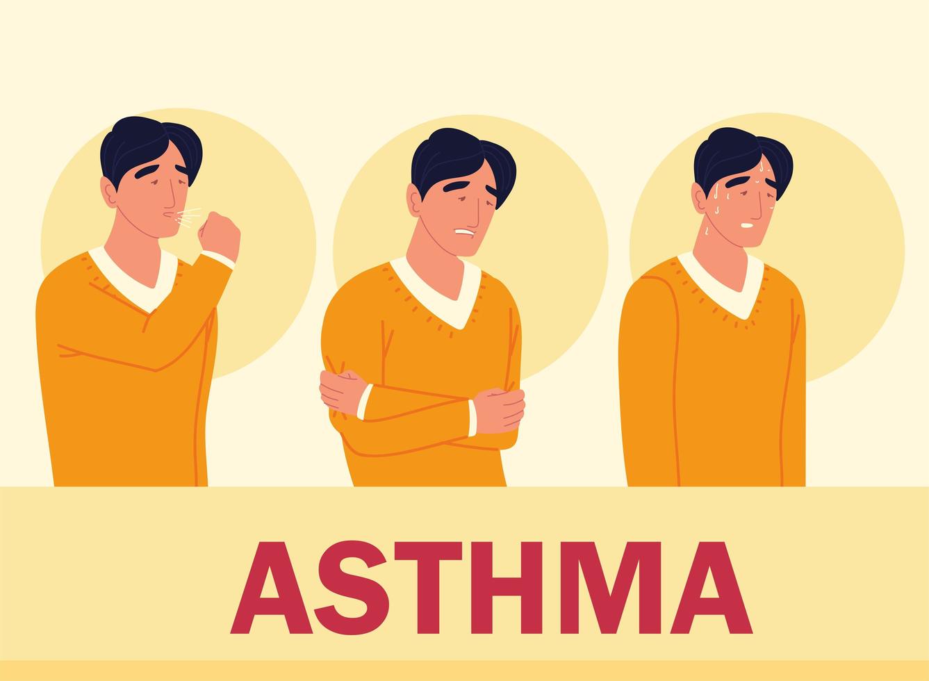 man with asthma vector