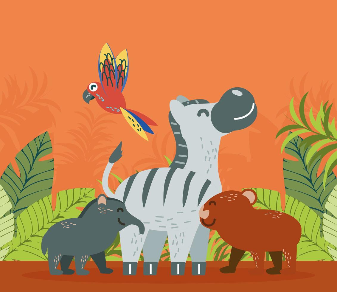 naturaleza animales tropicales vector