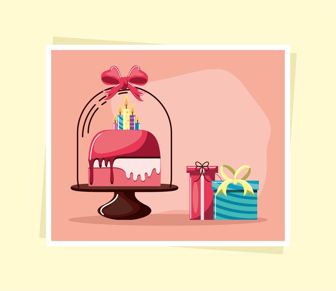 birthday sweet cake vector