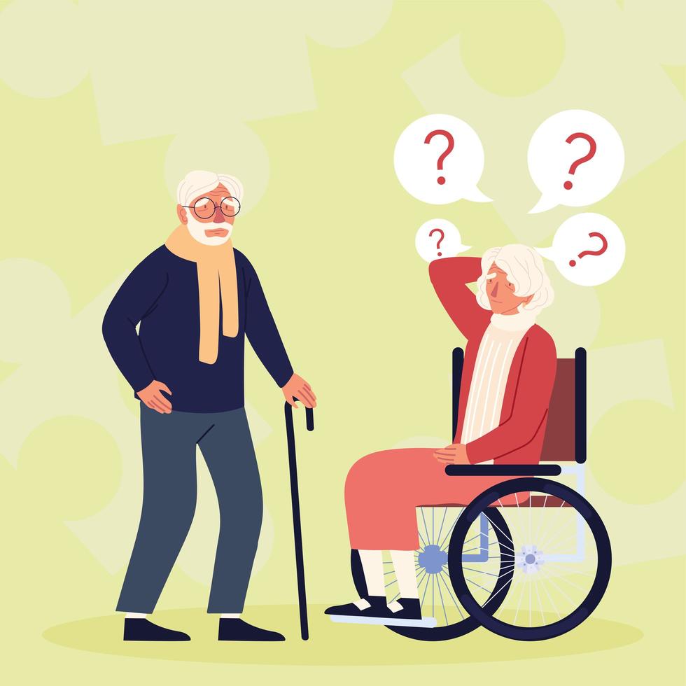 personas mayores con alzheimer vector