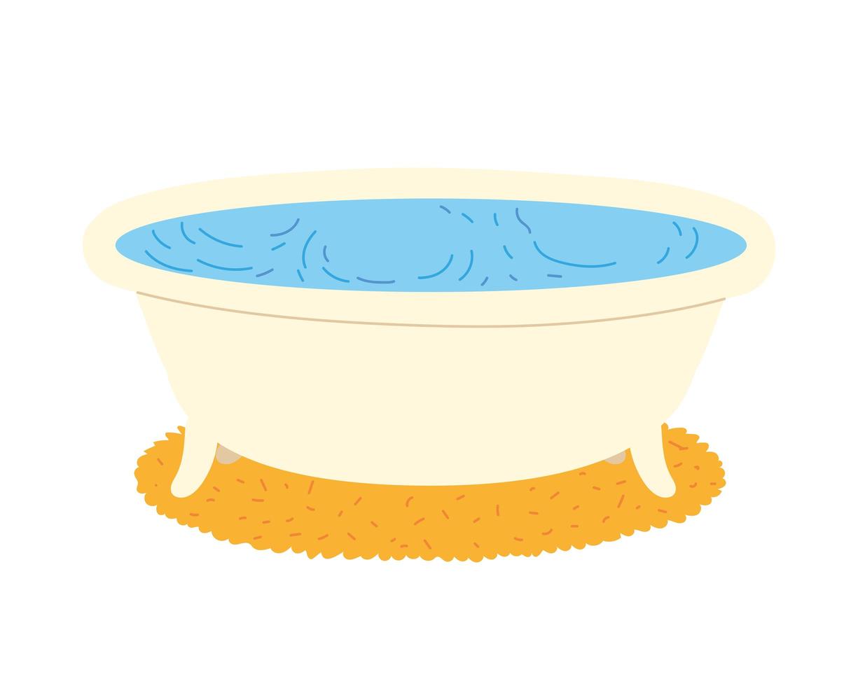 bathtub on carpet vector