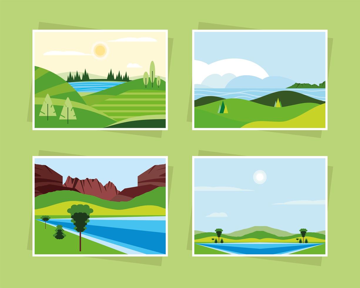 landscape nature greenery vector