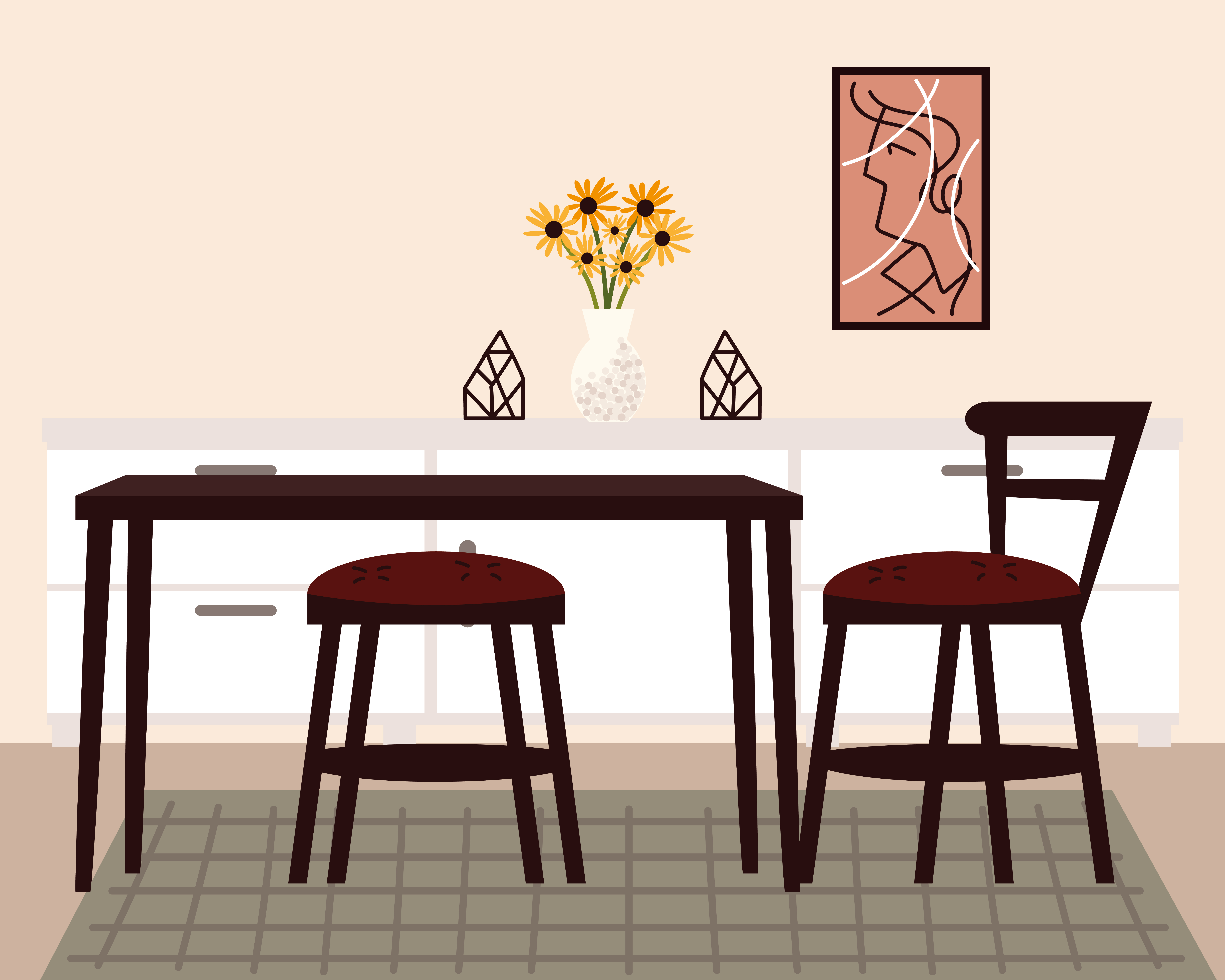 home dining room 2593799 Vector Art at Vecteezy