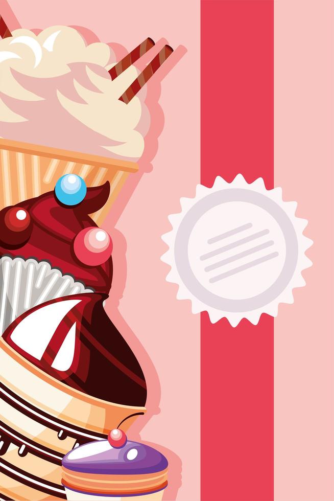 dessert menu banner vector