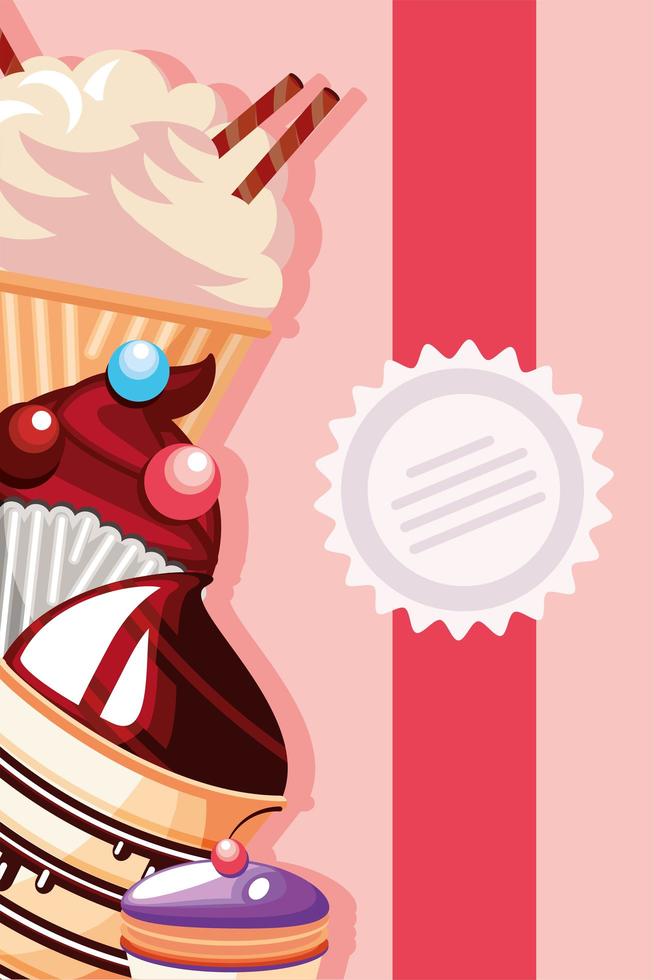 banner de menú de postres vector