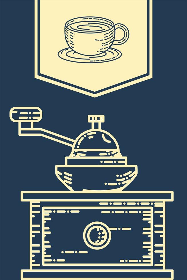 grinder coffee manual vector