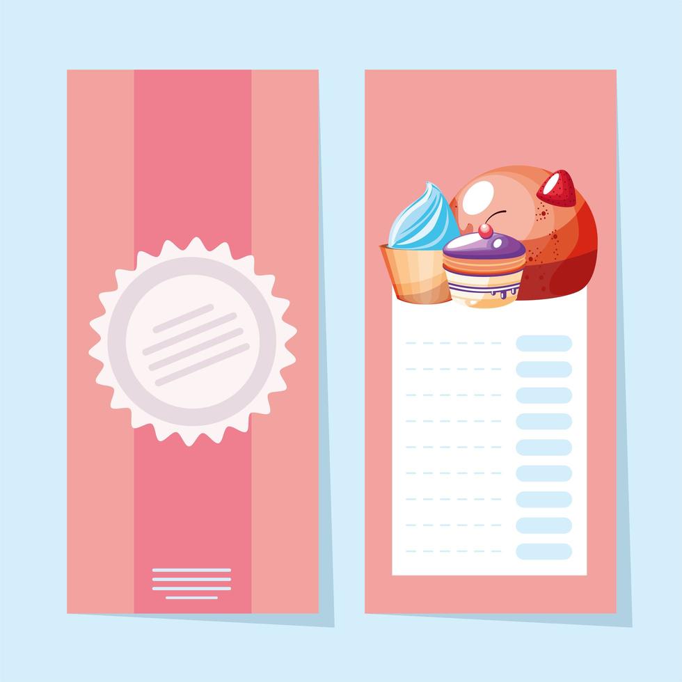 folleto de comida de postre vector