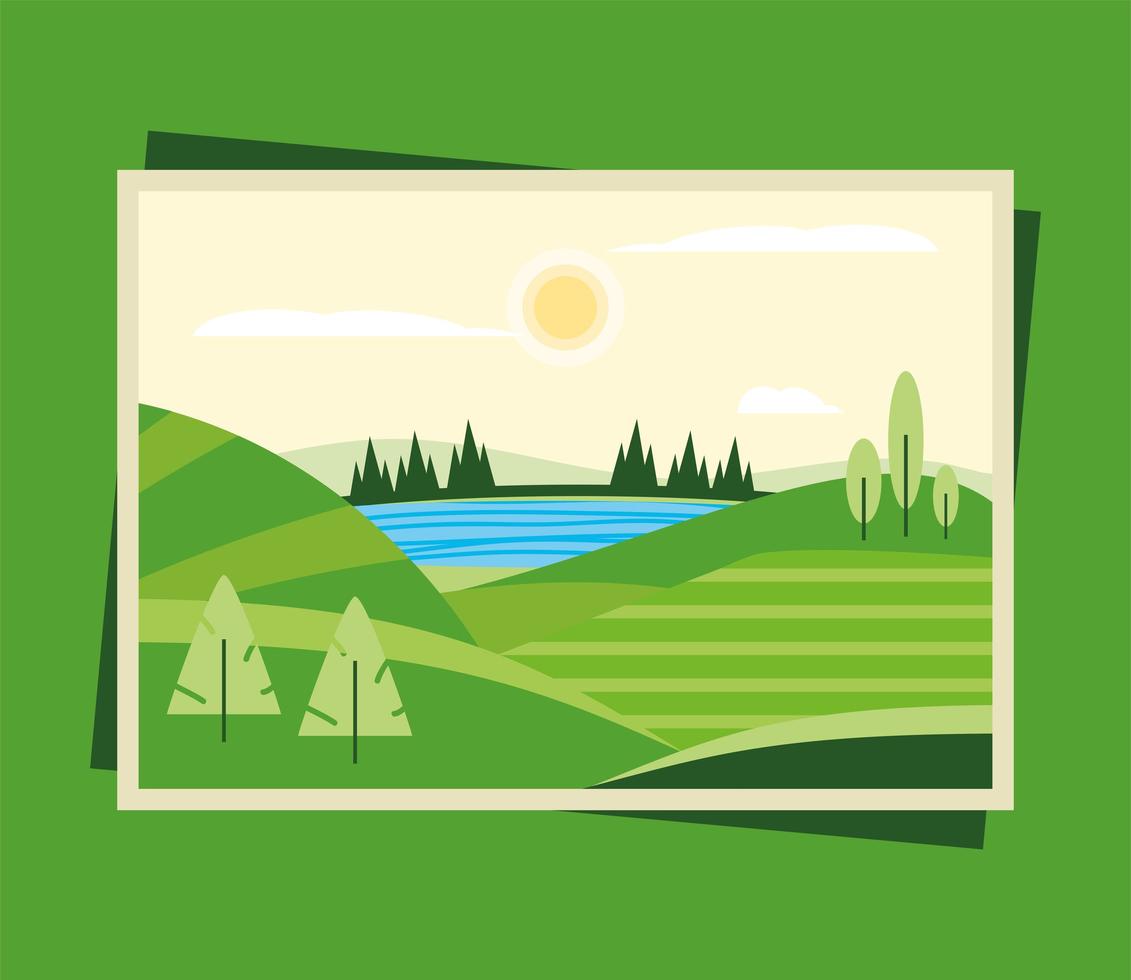 landscape field photo vector