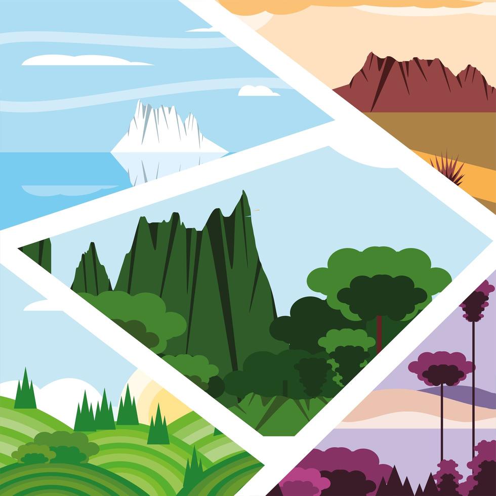 composición de la naturaleza del paisaje vector