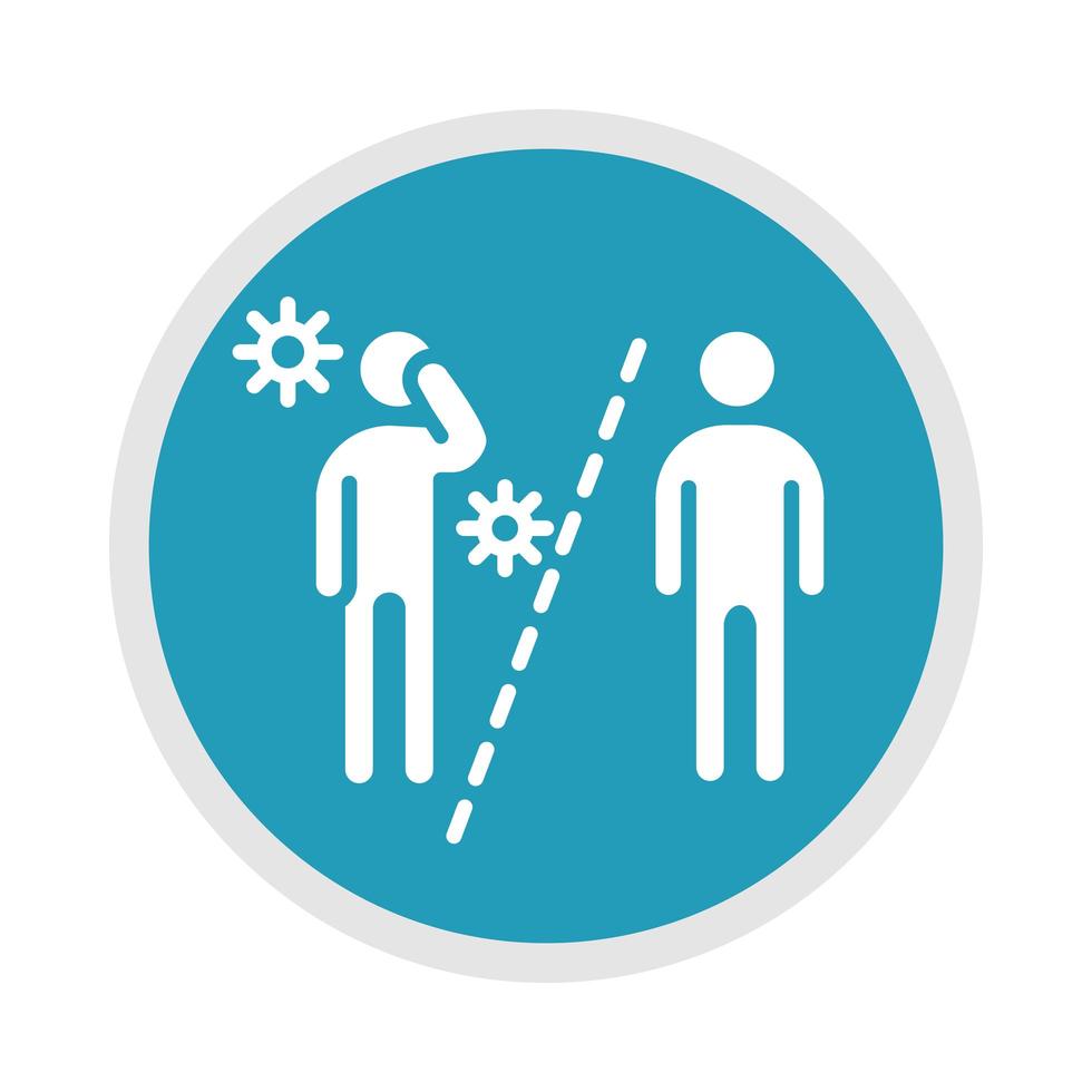 new normal less socialization after coronavirus disease covid 19 blue silhouette icon vector