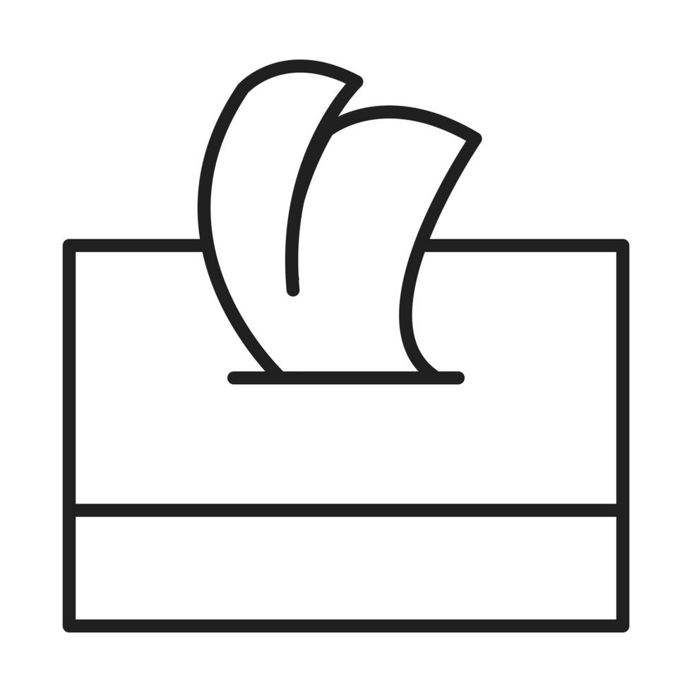 papel de seda en caja estilo de icono lineal de higiene limpia vector