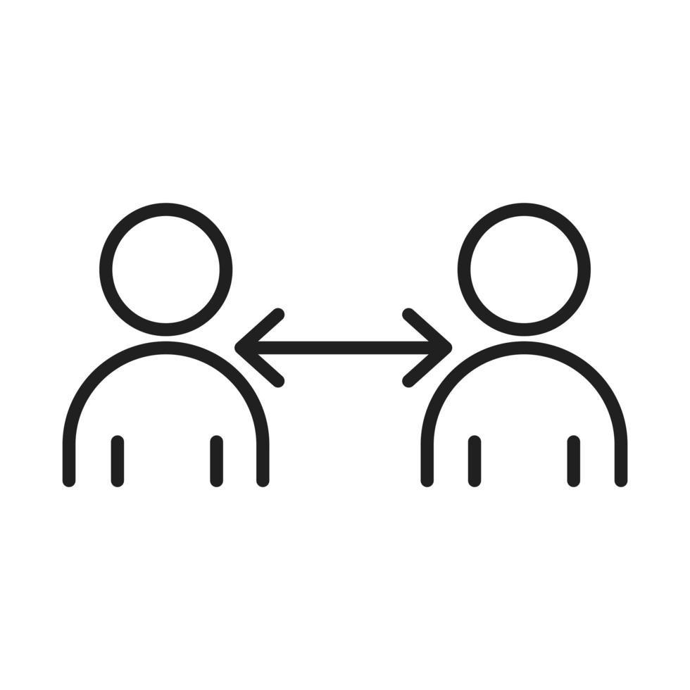 new normal social distancing lifestyle after coronavirus disease covid 19 linear icon style vector