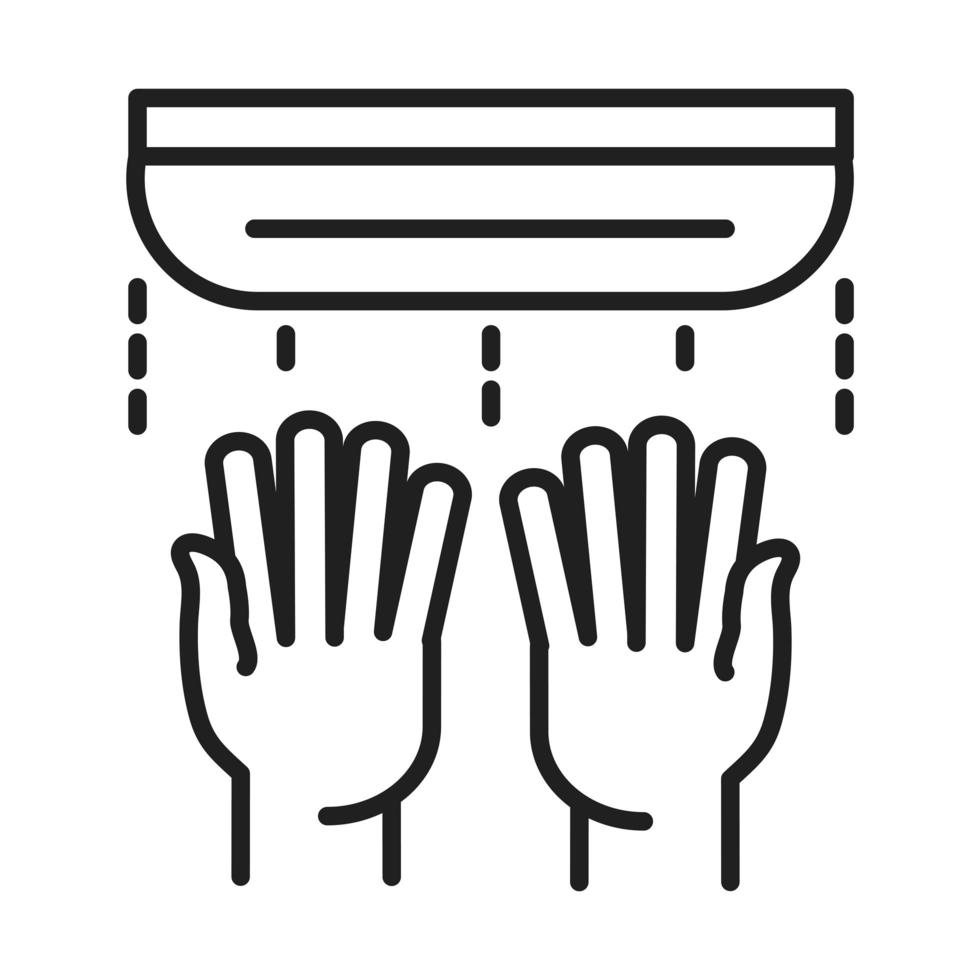 new normal use hand dryer after coronavirus disease covid 19 linear icon style vector