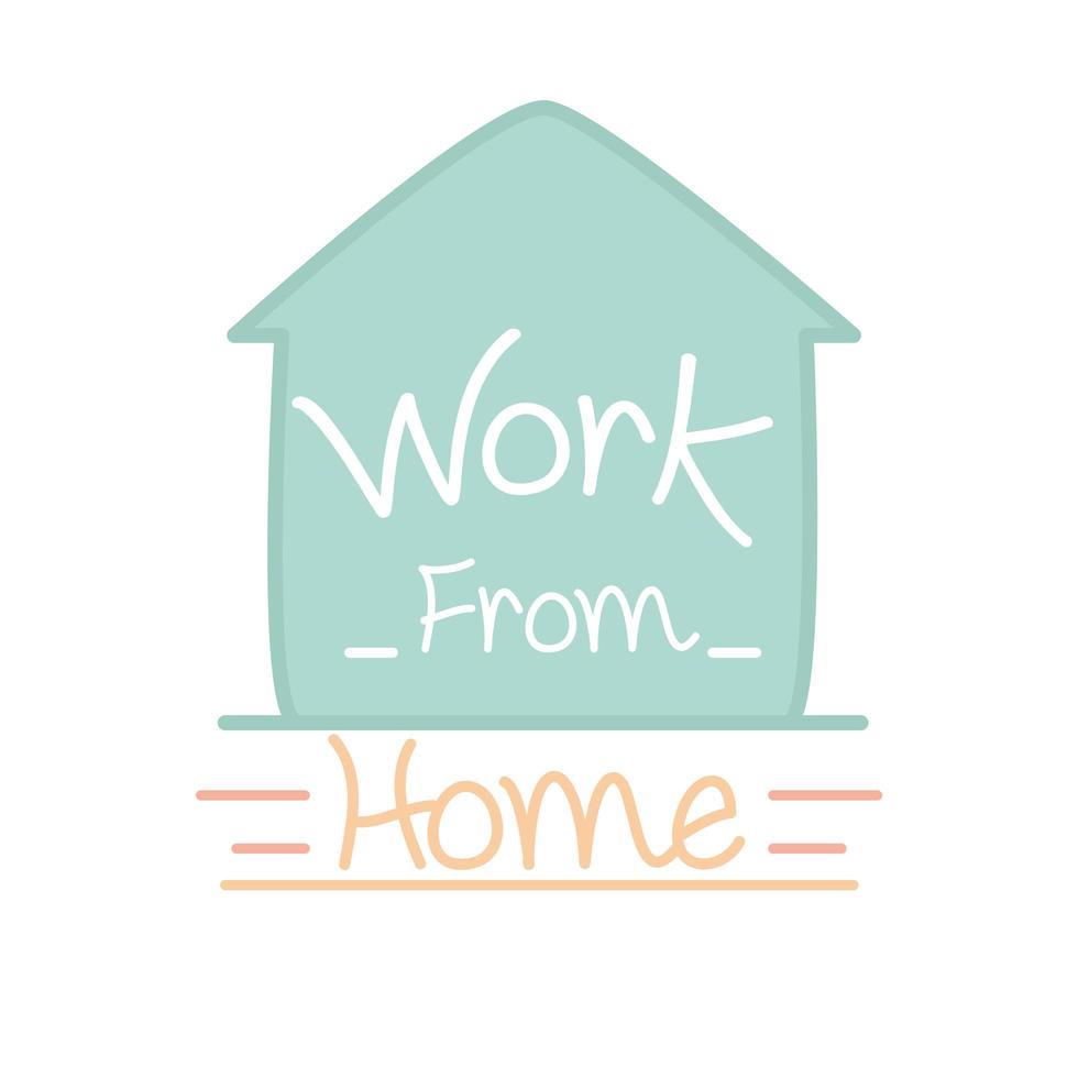 new normal work from home after coronavirus hand made style flat vector