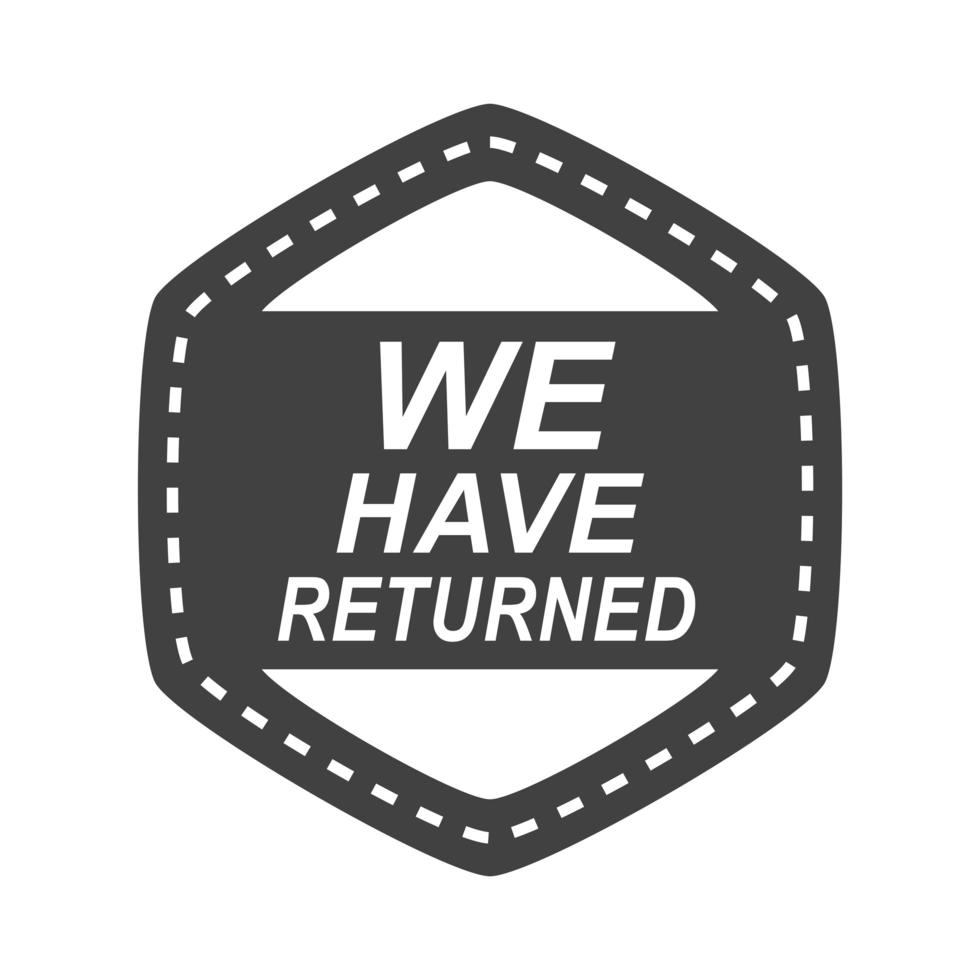 we have returned opened message geometric sticker silhouette icon vector