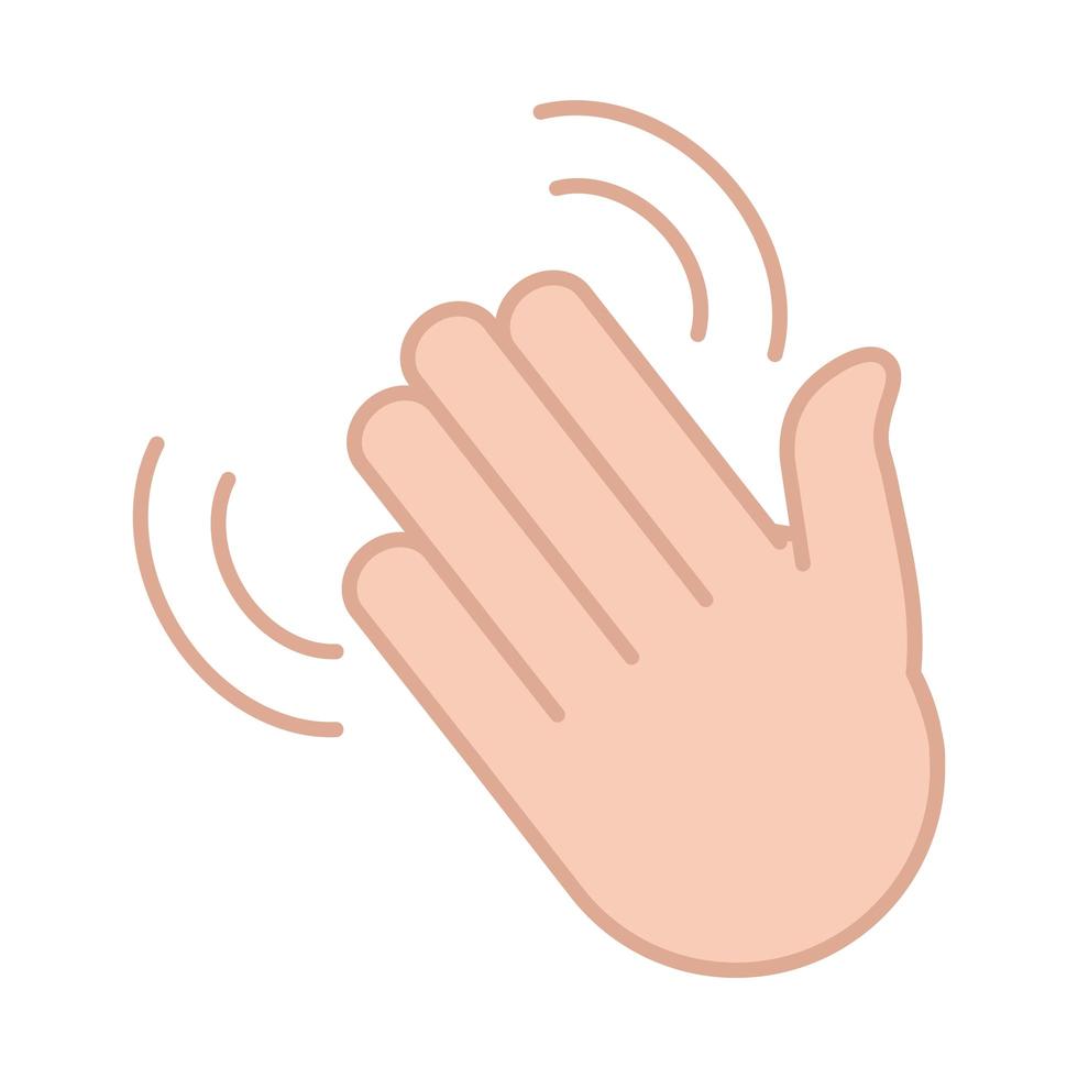 sign language gesture clapping hand line and fill icon 2594352 Vector ...