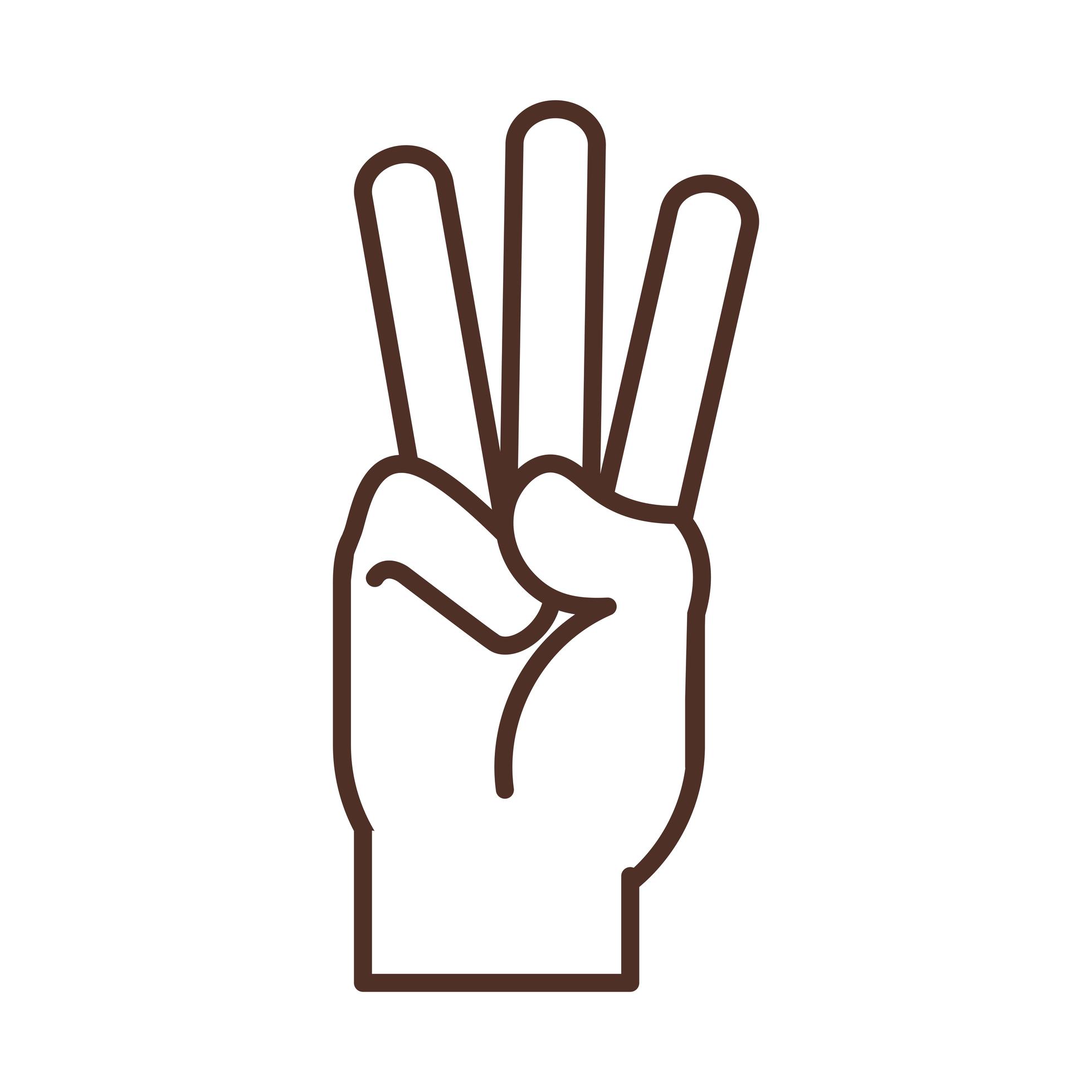w hand sign meaning