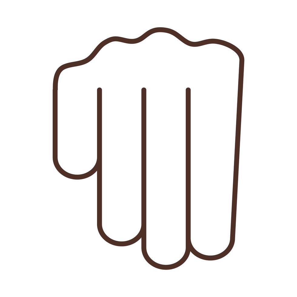 sign language hand gesture indicating m letter line icon vector