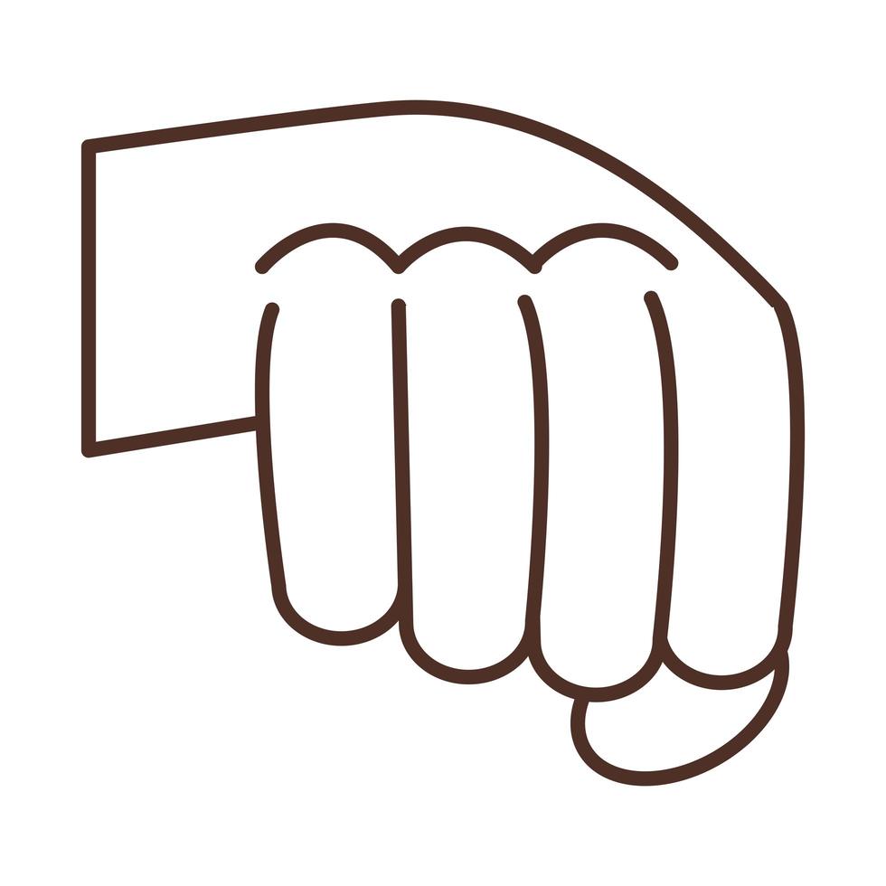 sign language hand gesture fist power line icon vector