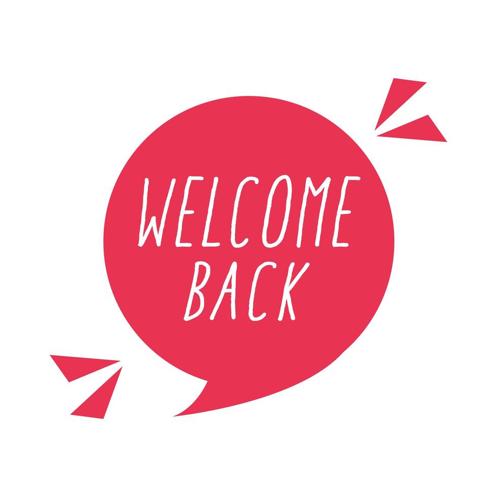 welcome back typography banner isolated icon flat icon vector