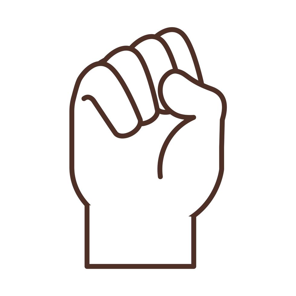 sign language hand gesture indicating s letter line icon vector