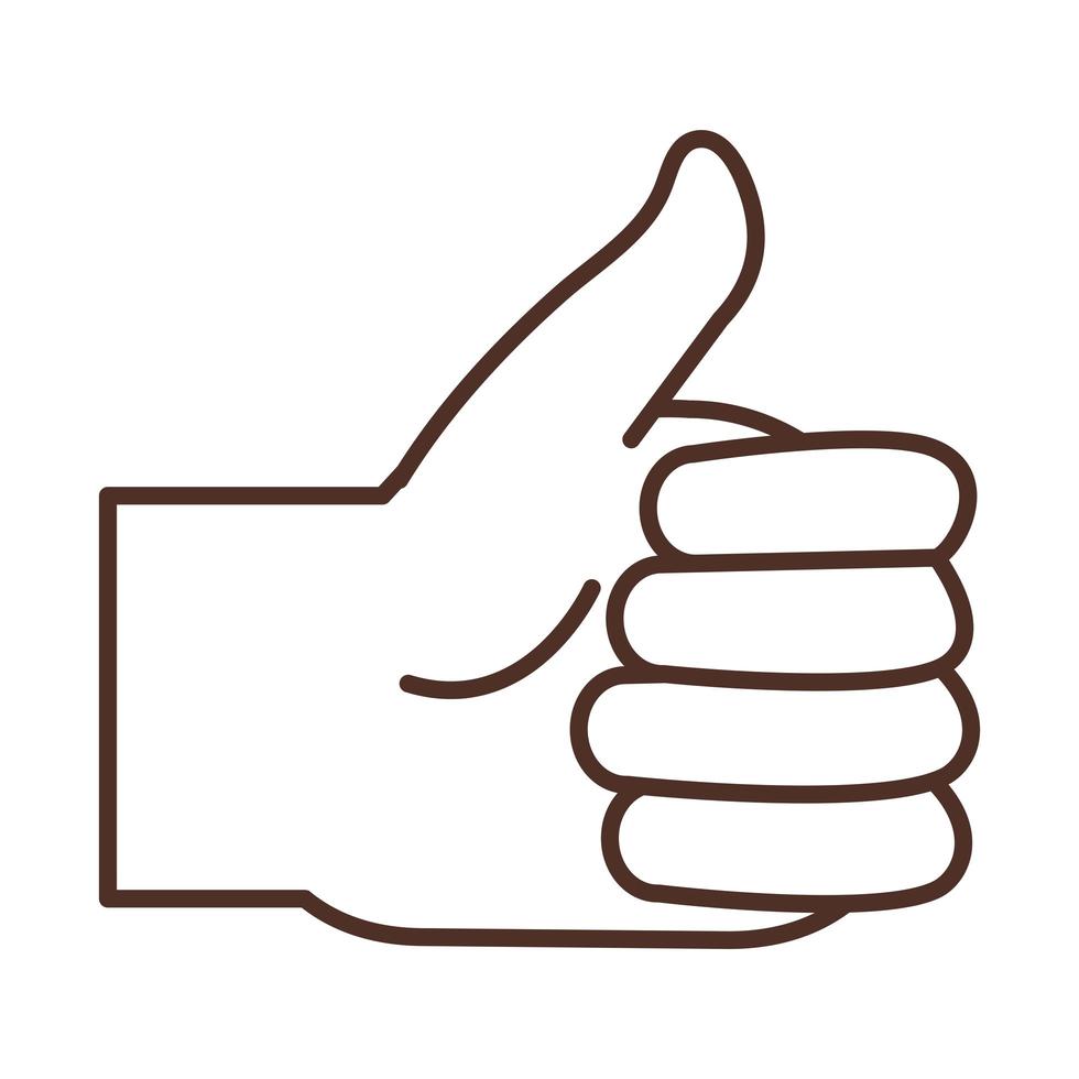 sign language hand gesture indicating approval line icon vector