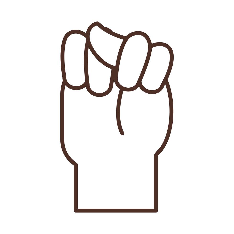 sign language hand gesture indicating t letter line icon vector