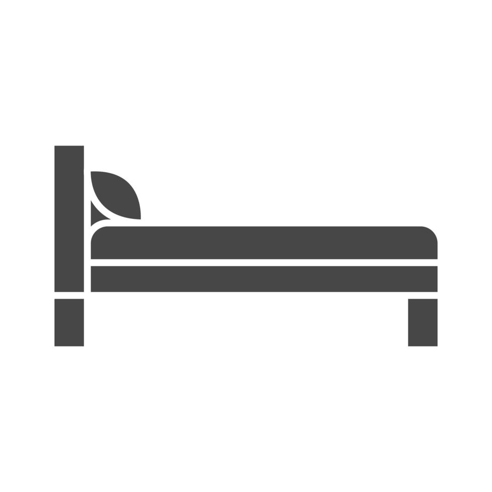 Ver cama lateral con estilo de icono de silueta de almohada vector