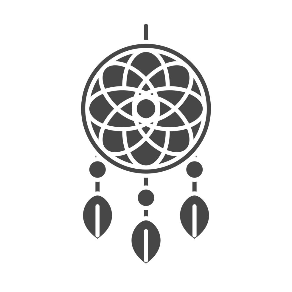 dream catcher tribal decoration ornament silhouette icon style vector