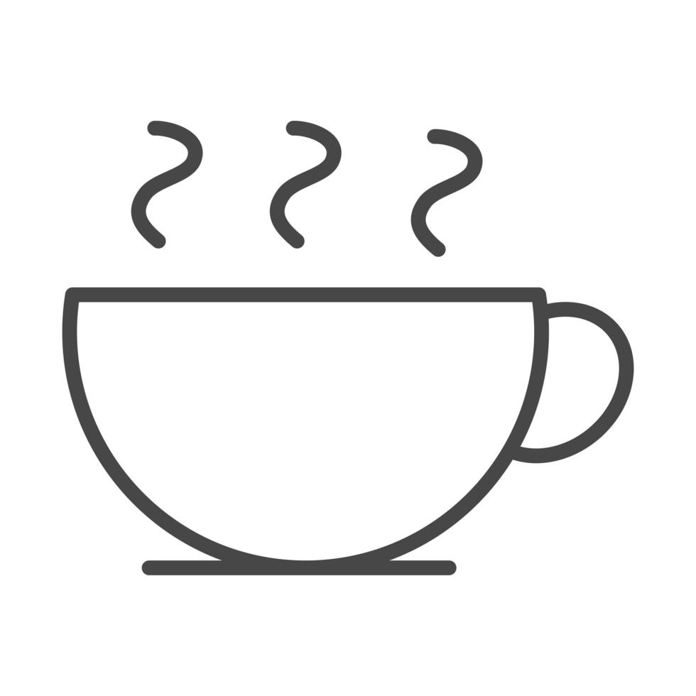 hot coffee cup beverage aroma linear icon style vector