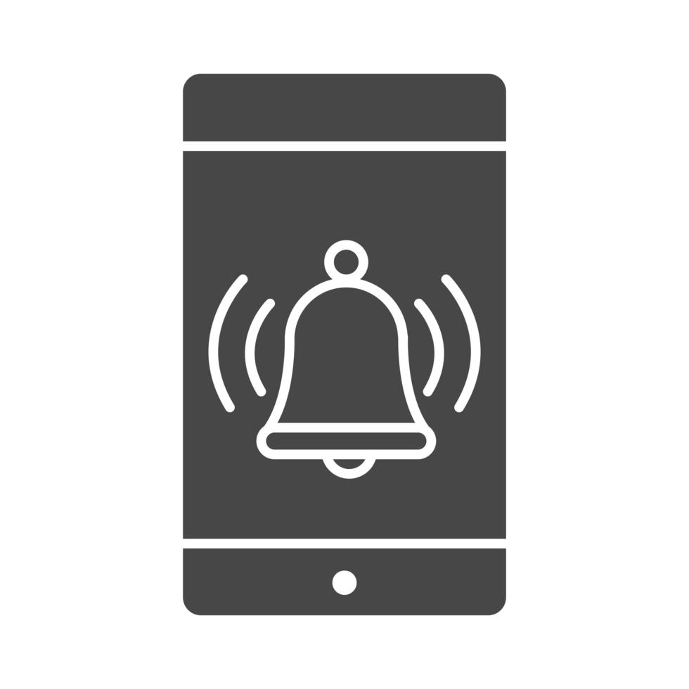 insomnia smartphone wake up alarm clock silhouette icon style vector