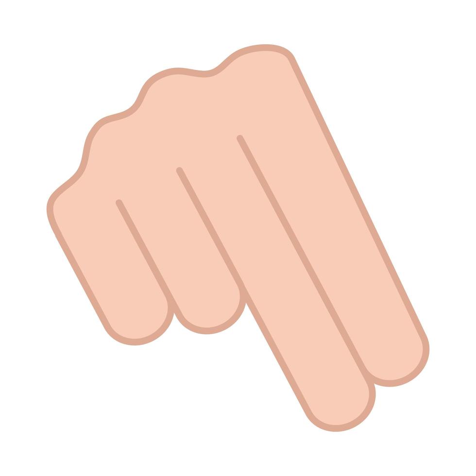 sign language hand gesture indicating n letter line and fill icon vector