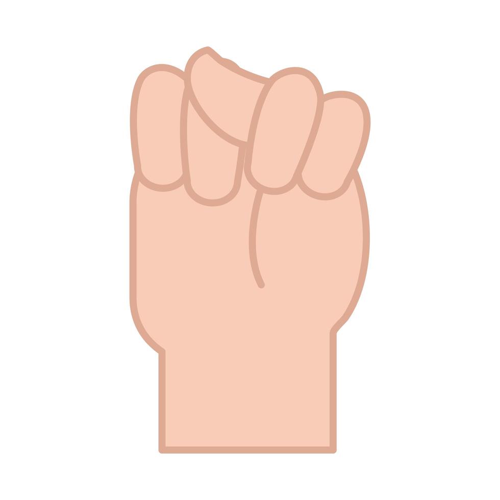 sign language hand gesture indicating t letter line and fill icon vector