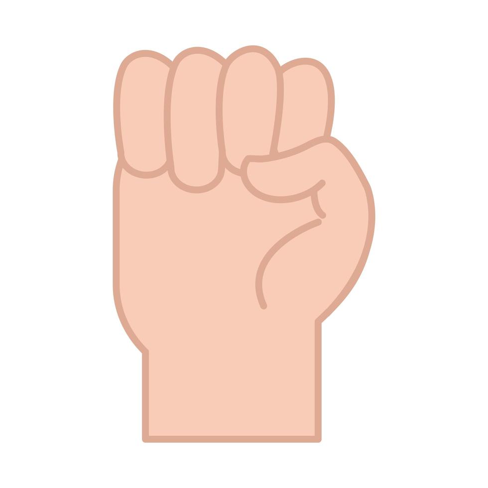 gesto de la mano del lenguaje de señas que indica la línea de la letra e vector