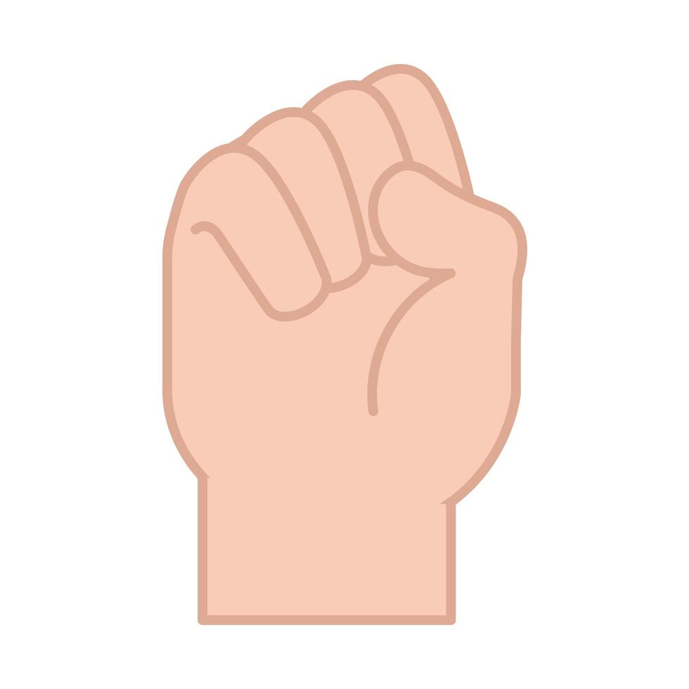 sign language hand gesture indicating s letter line and fill icon vector