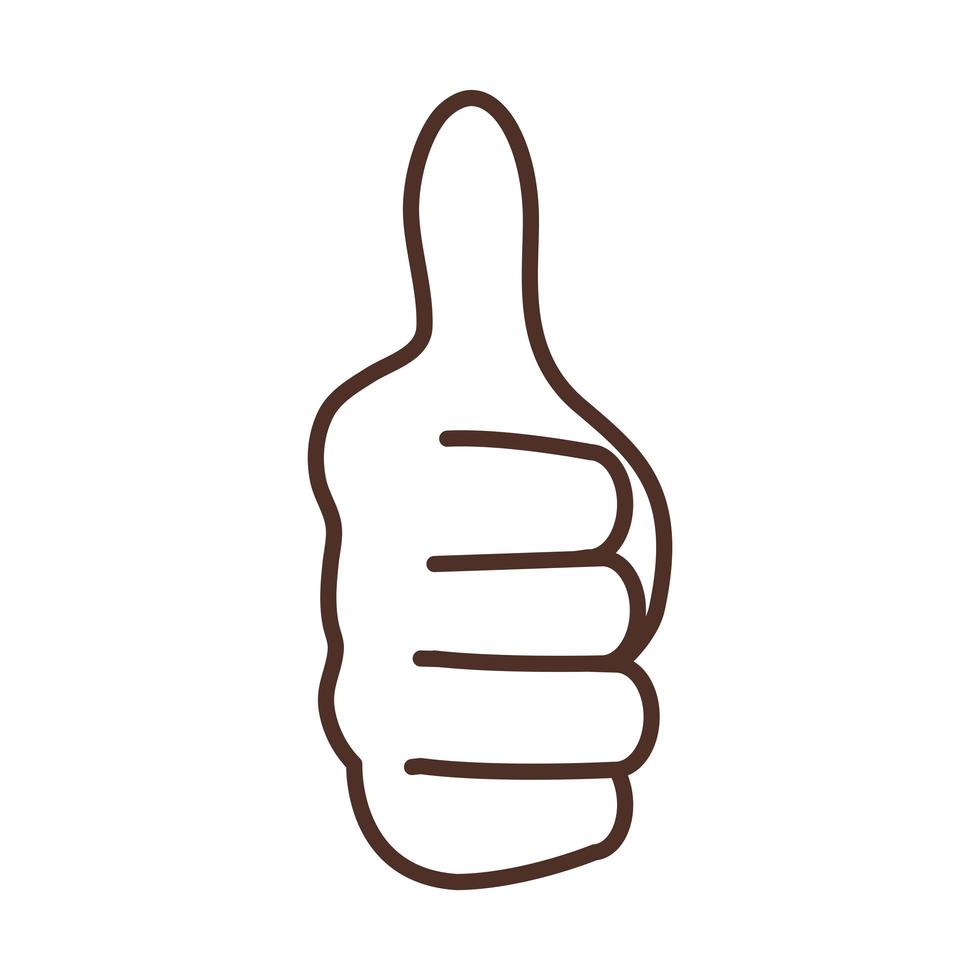 sign language hand gesture indicating thumbs up like line icon vector