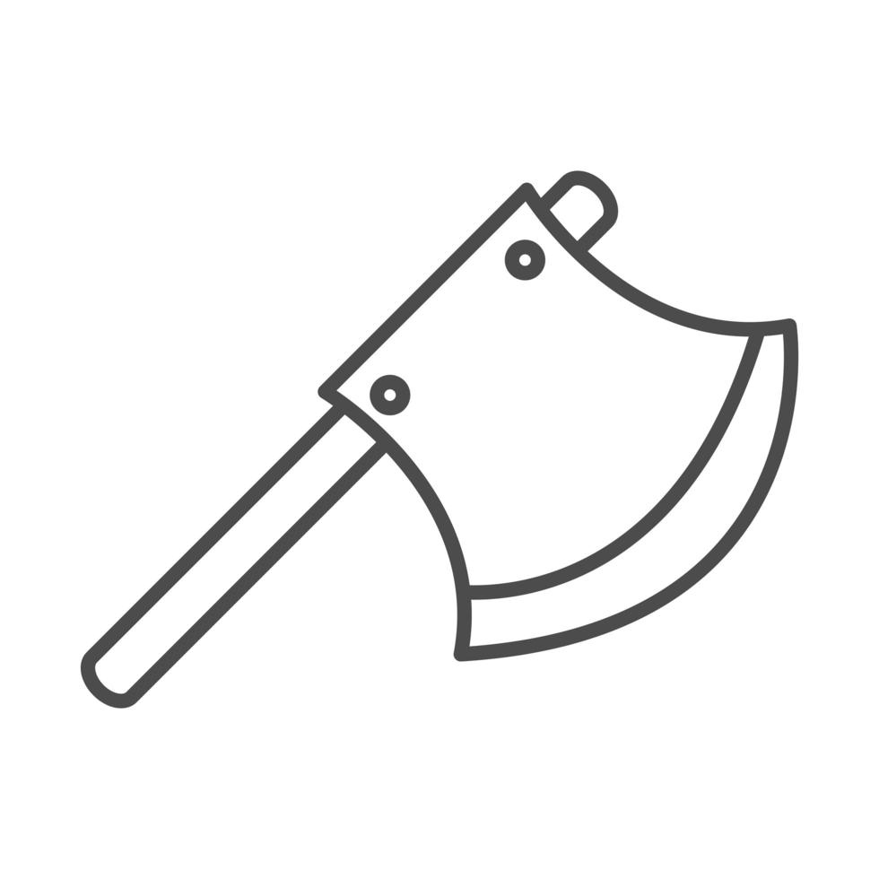 hatchet repair tool rustic weapon line icon style vector